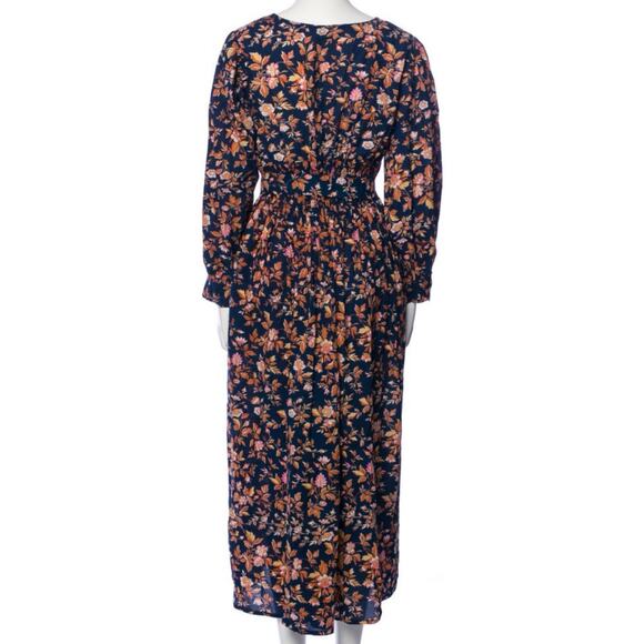 Mille Resort Camille 100% Cotton Smocked Midi Dress Montmarte Floral M - Picture 7 of 9